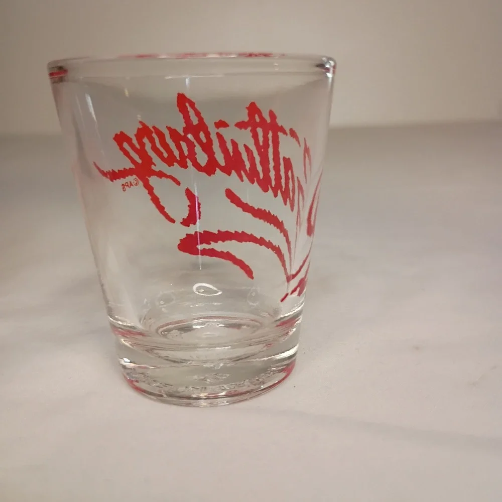 Gatlinburg‎ Shot Glass Clear Red Souvenir Tennessee Made in Taiwan by APS